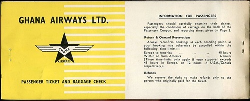 Ghana Airways billet et contrôle des bagages